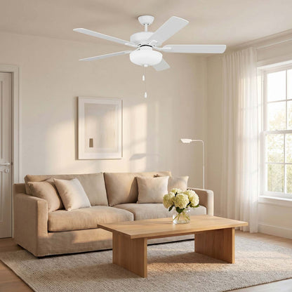 Linden LED Ceiling Fan in living room.