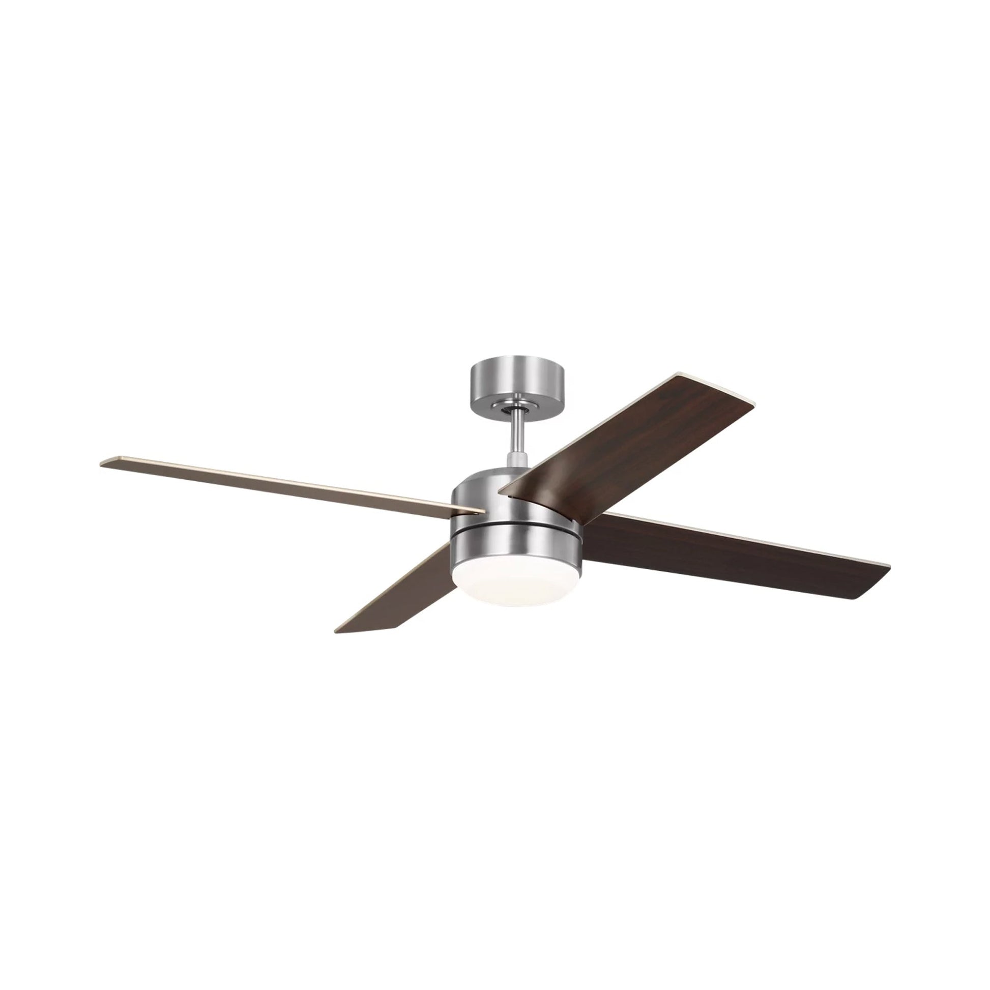 Loni LED Ceiling Fan in Brushed Steel.