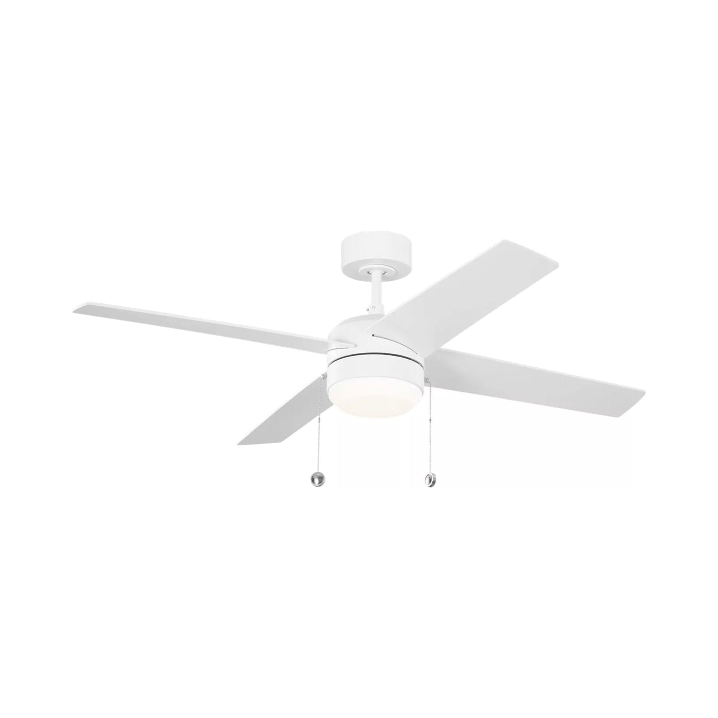 Loni LED Pull Chain Ceiling Fan in Matte White.