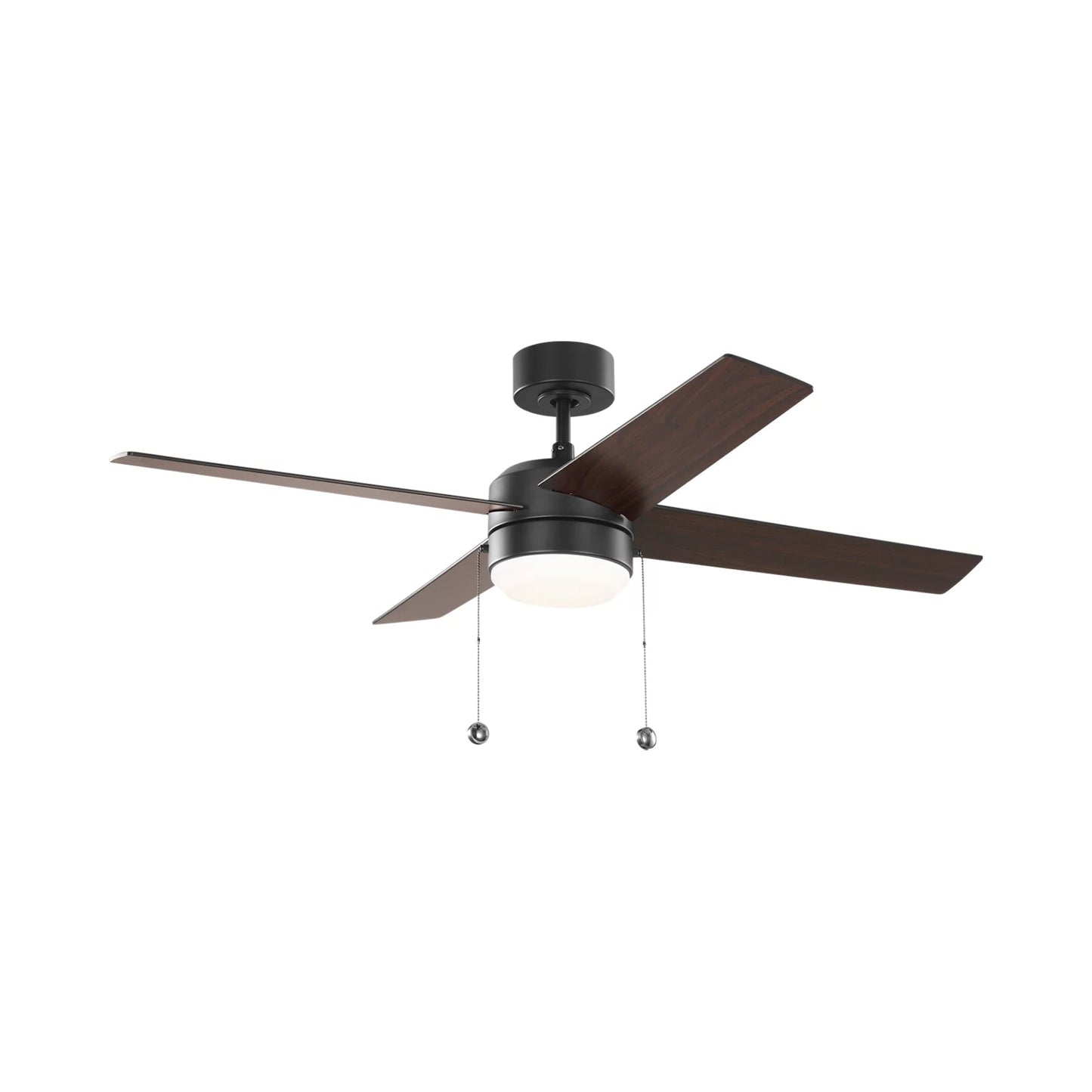 Loni LED Pull Chain Ceiling Fan in Midnight Black.