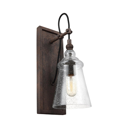 Loras Bath Wall Light in Dark Weathered Iron.