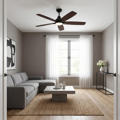 Lowden Indoor / Outdoor LED Ceiling Fan in living room.