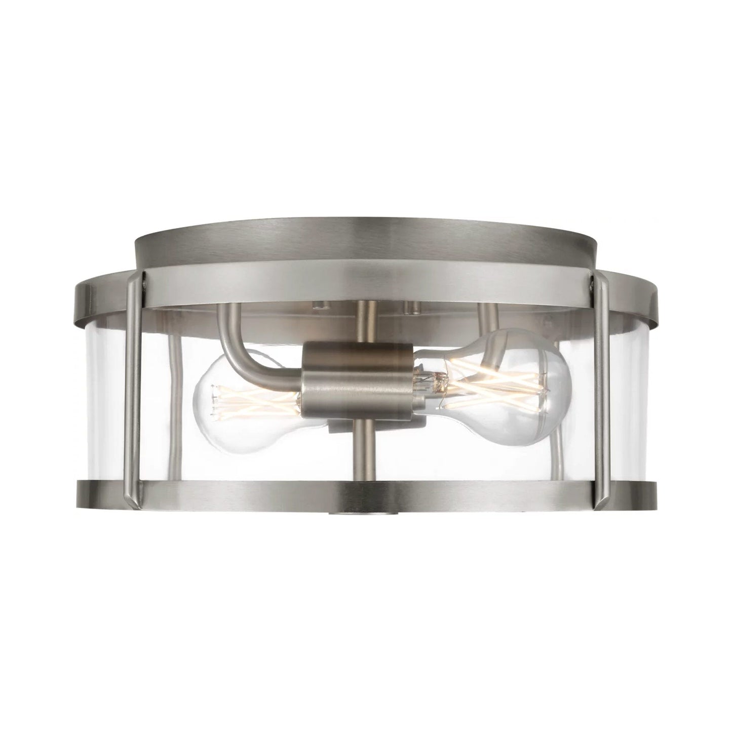 Lumra Flush Mount Ceiling Light in Brushed Nickel.