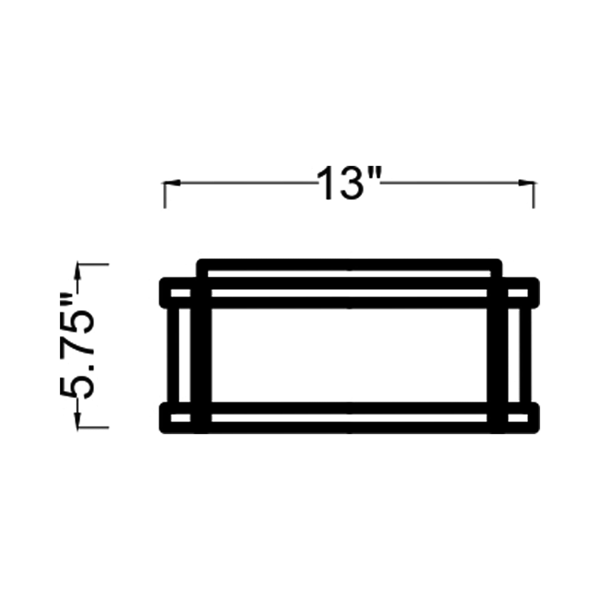 Lumra Flush Mount Ceiling Light - line drawing.