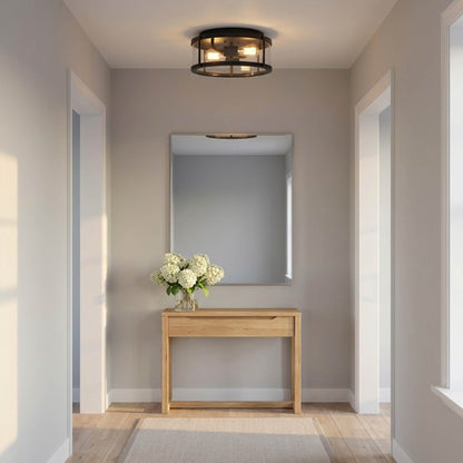 Lumra Flush Mount Ceiling Light in changing room.