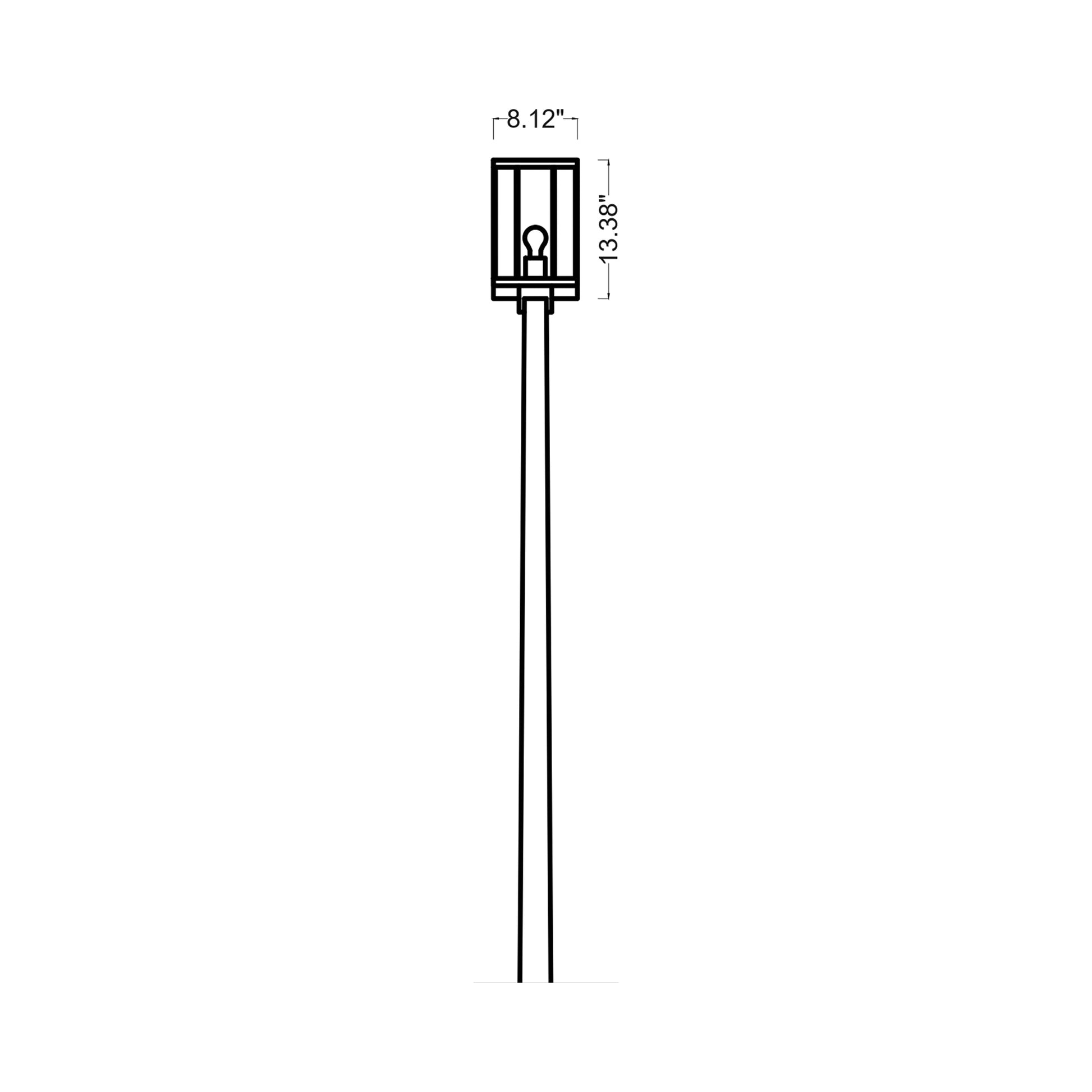 Luning Outdoor Post Light - line drawing.