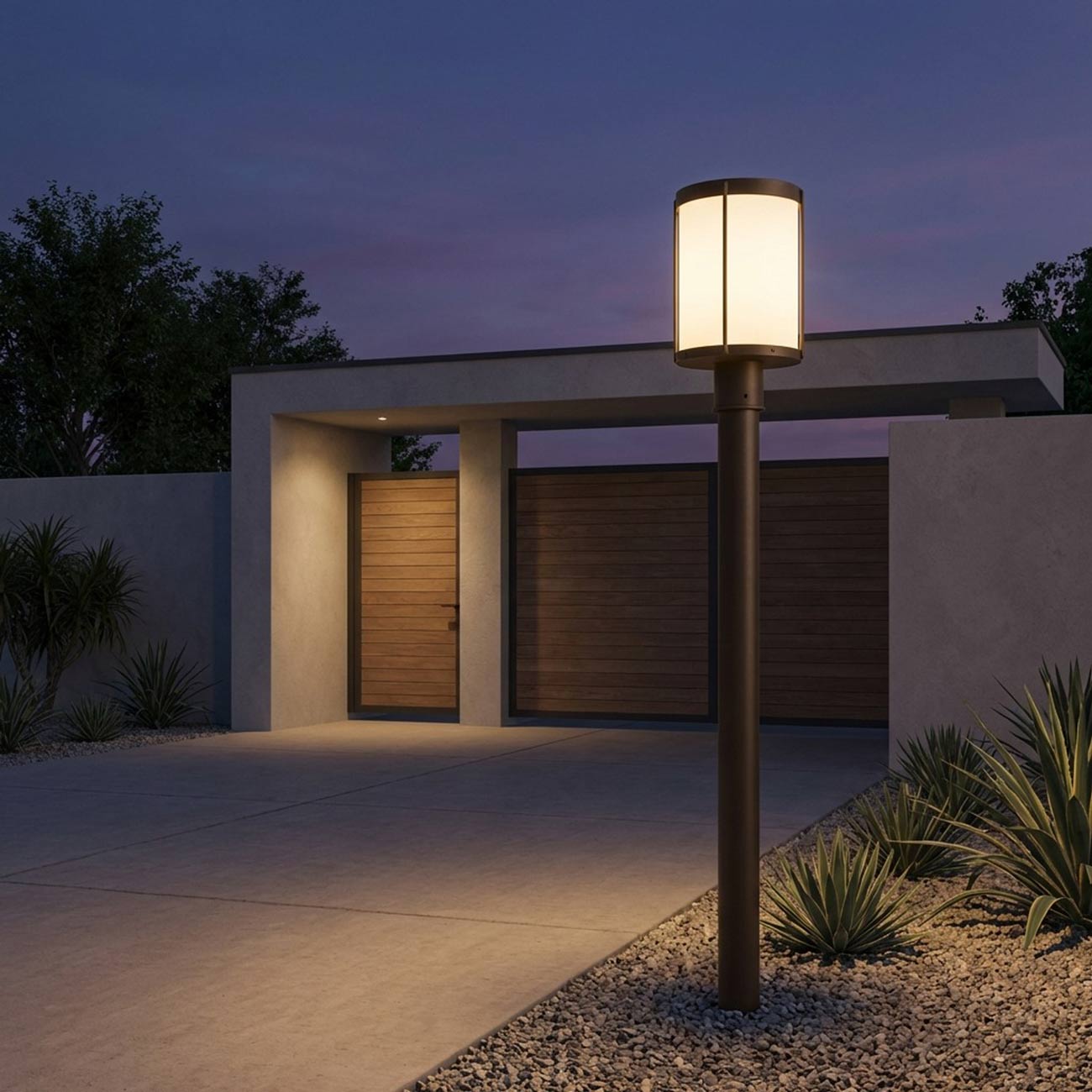 Luning Outdoor Post Light in Outside Area.