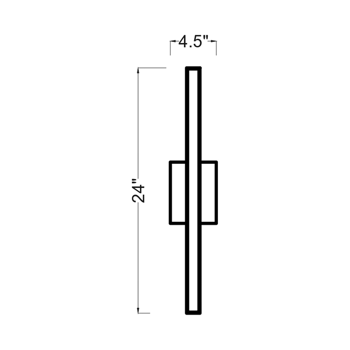 Marque LED Bath Vanity Light - line drawing.