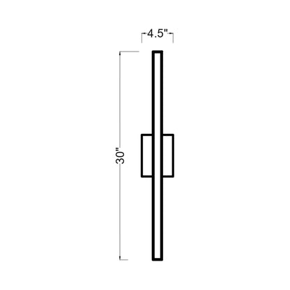 Marque LED Bath Vanity Light - line drawing.