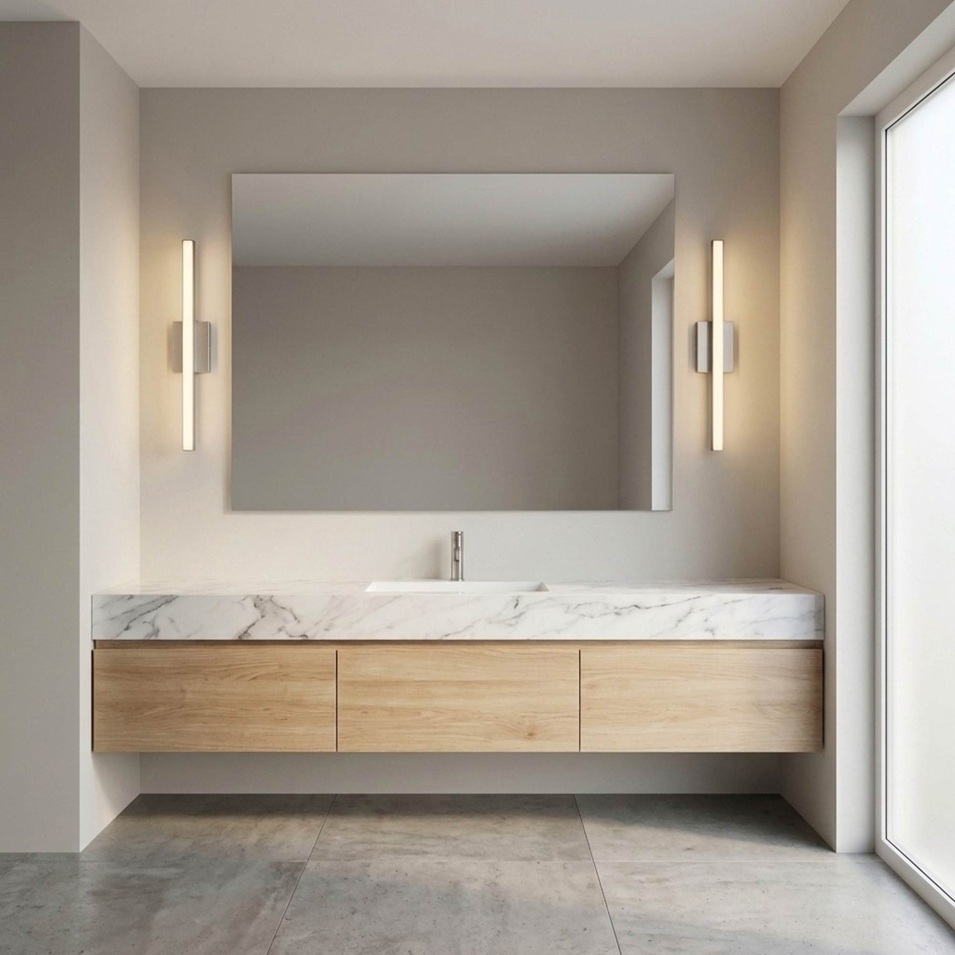 Marque LED Bath Vanity Light in bathroom.