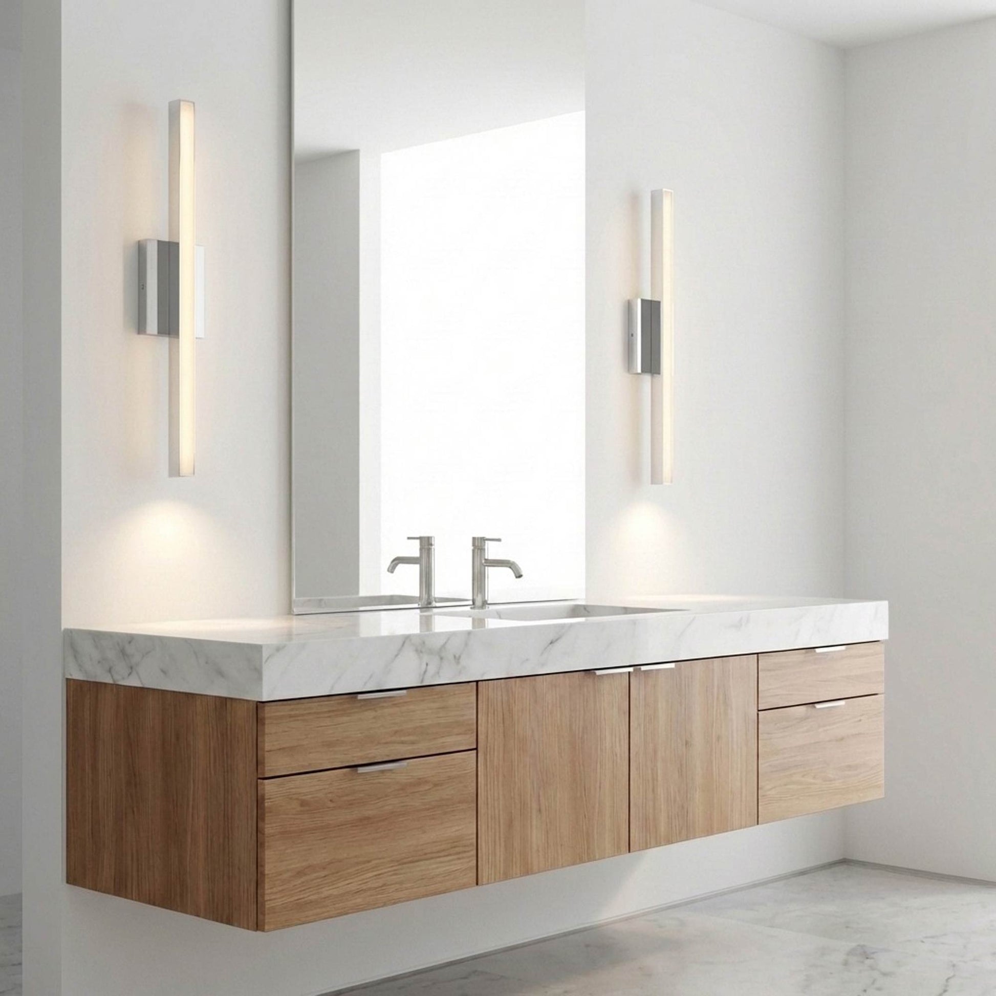 Marque LED Bath Vanity Light in bathroom.