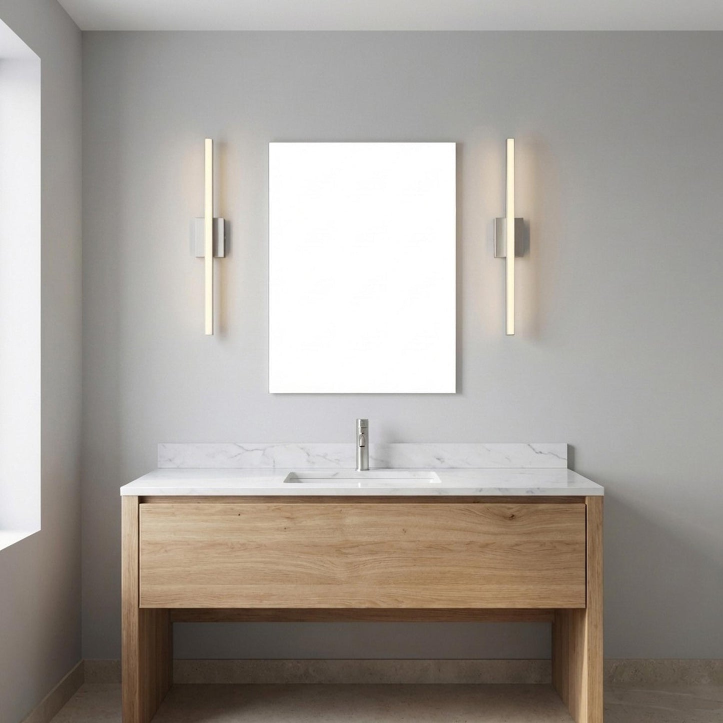 Marque LED Bath Vanity Light in bathroom.