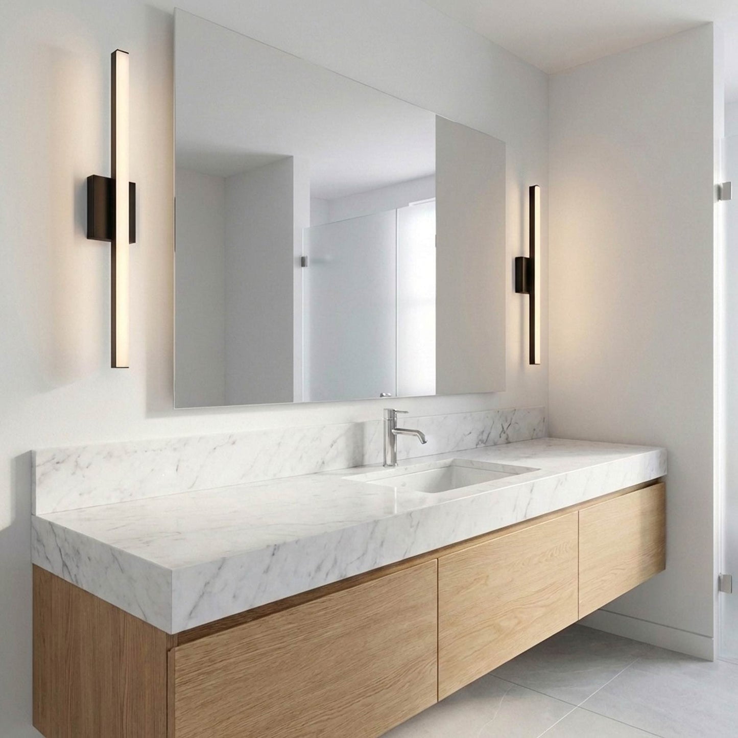 Marque LED Bath Vanity Light in bathroom.