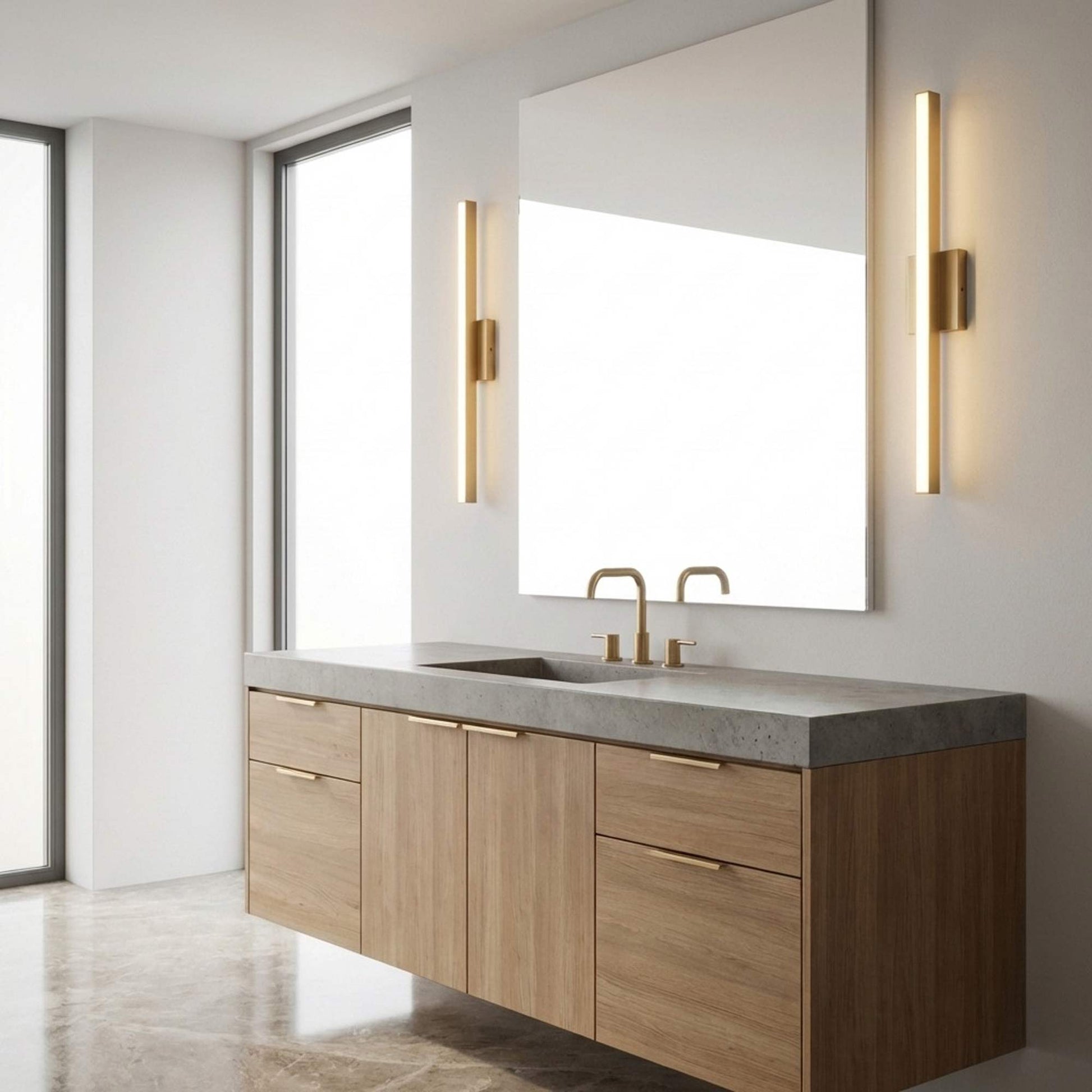 Marque LED Bath Vanity Light in bathroom.