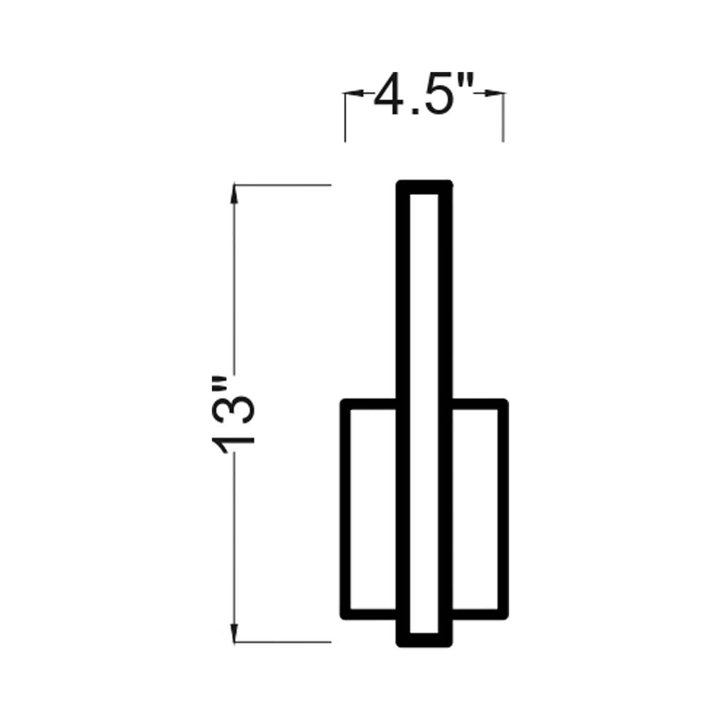 Marque LED Bath Wall Light - line drawing.