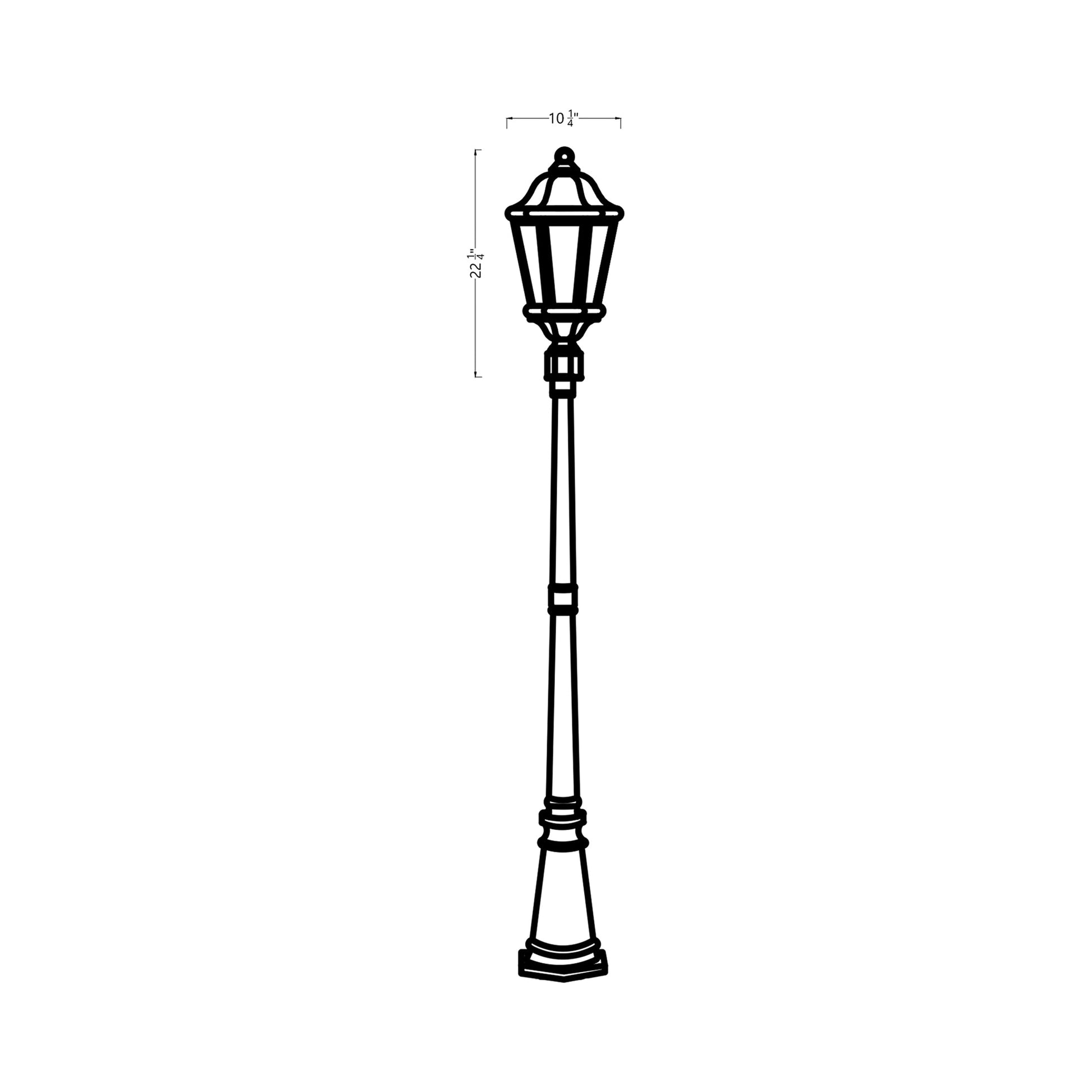 Martinsville Outdoor Post Light - line drawing.