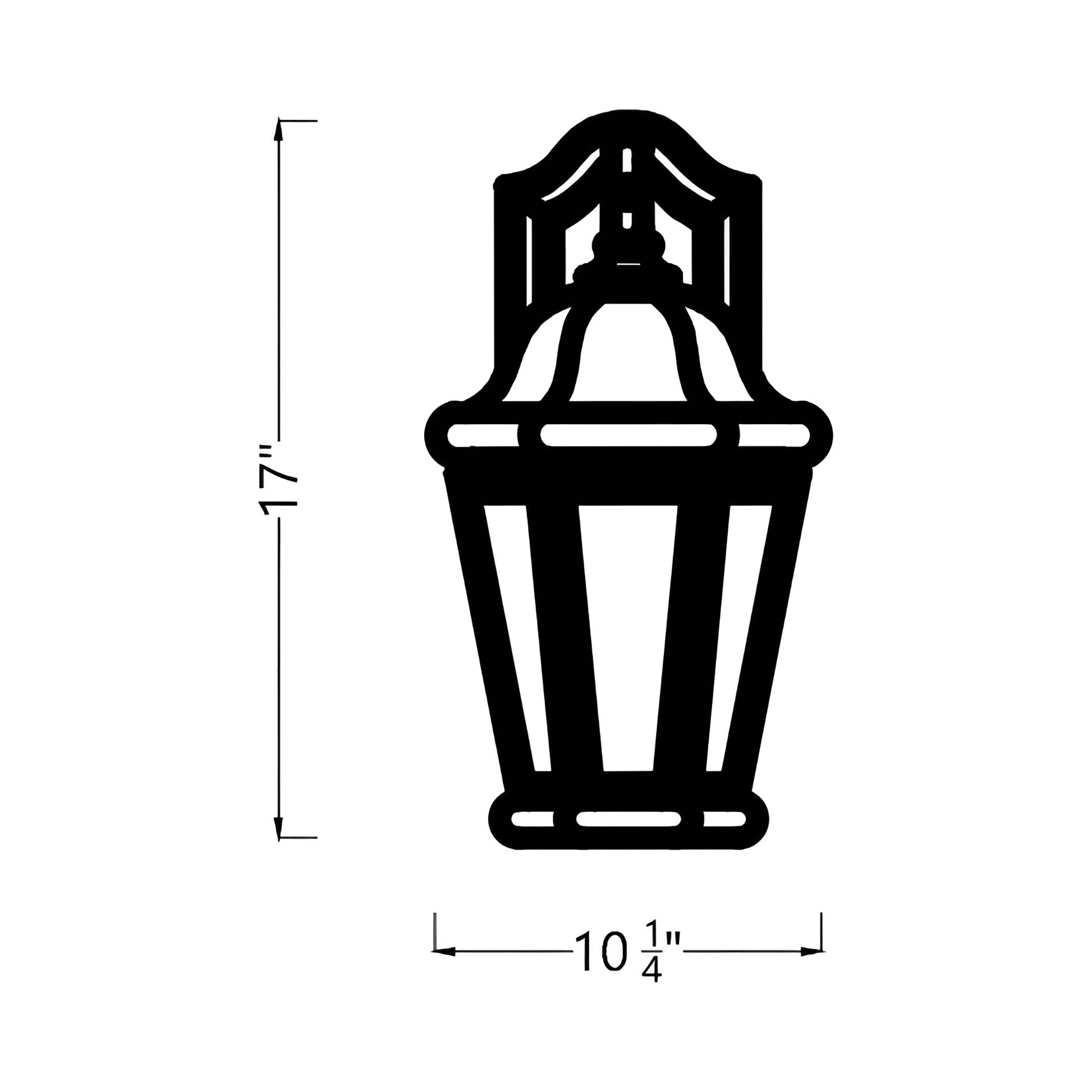 Martinsville Outdoor Wall Light - line drawing.