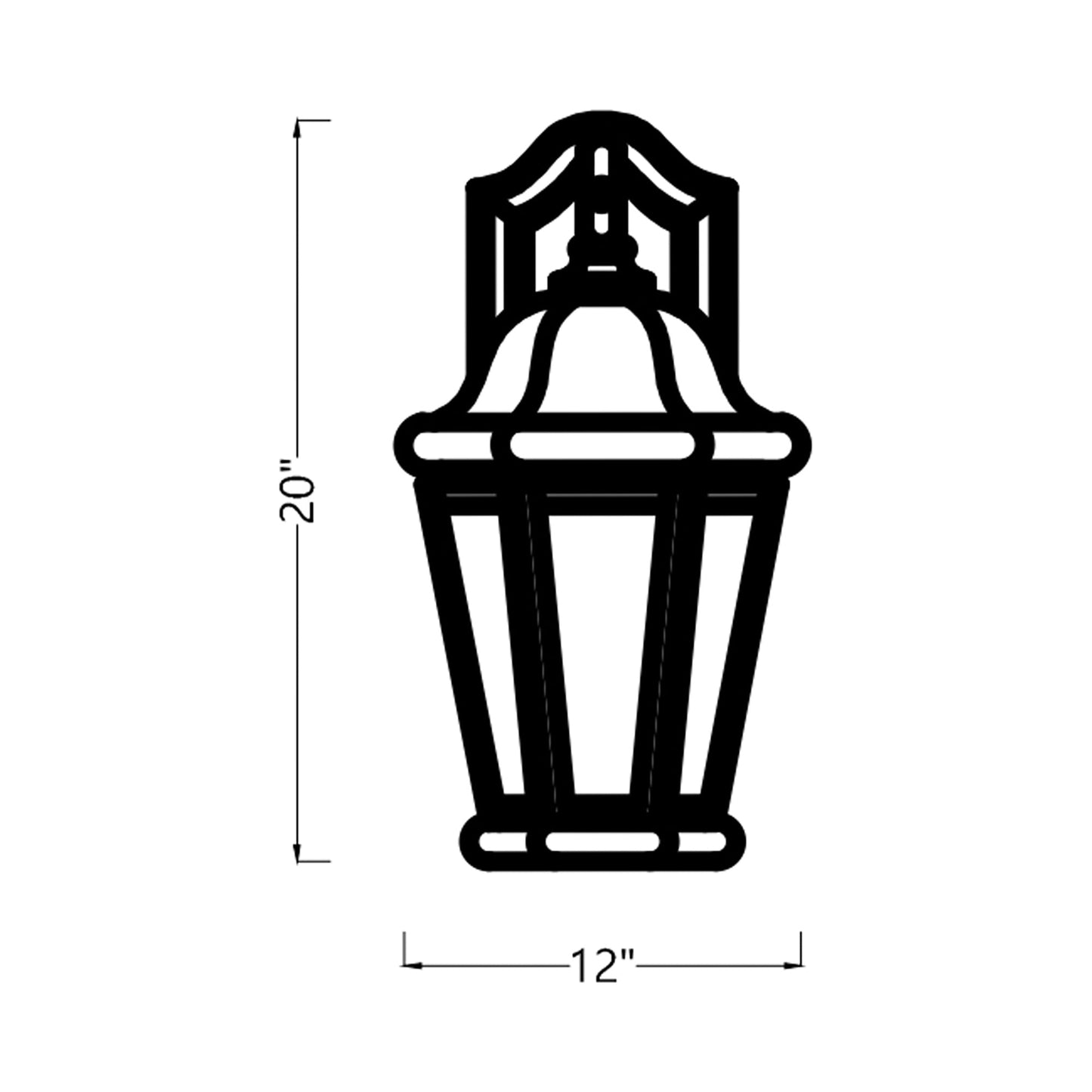 Martinsville Outdoor Wall Light - line drawing.