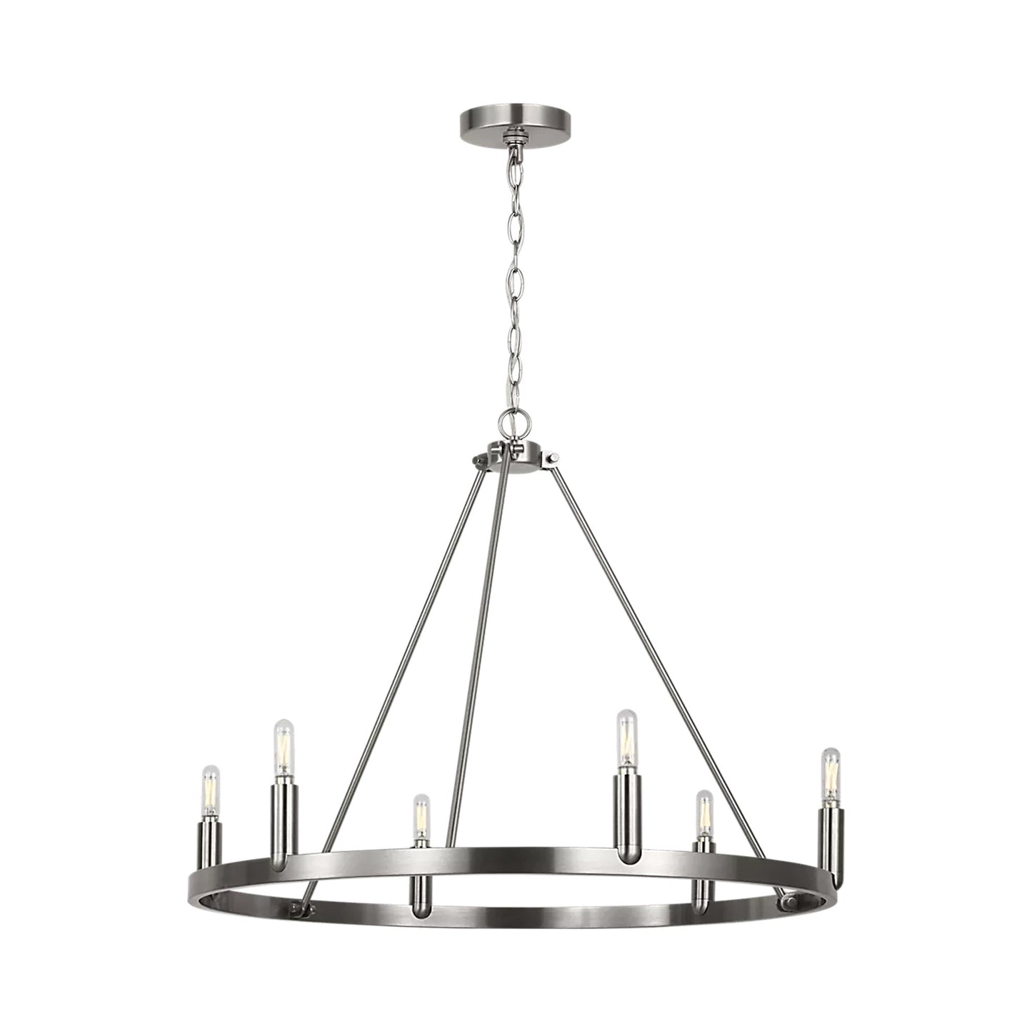 Mirla Chandelier in Brushed Nickel.