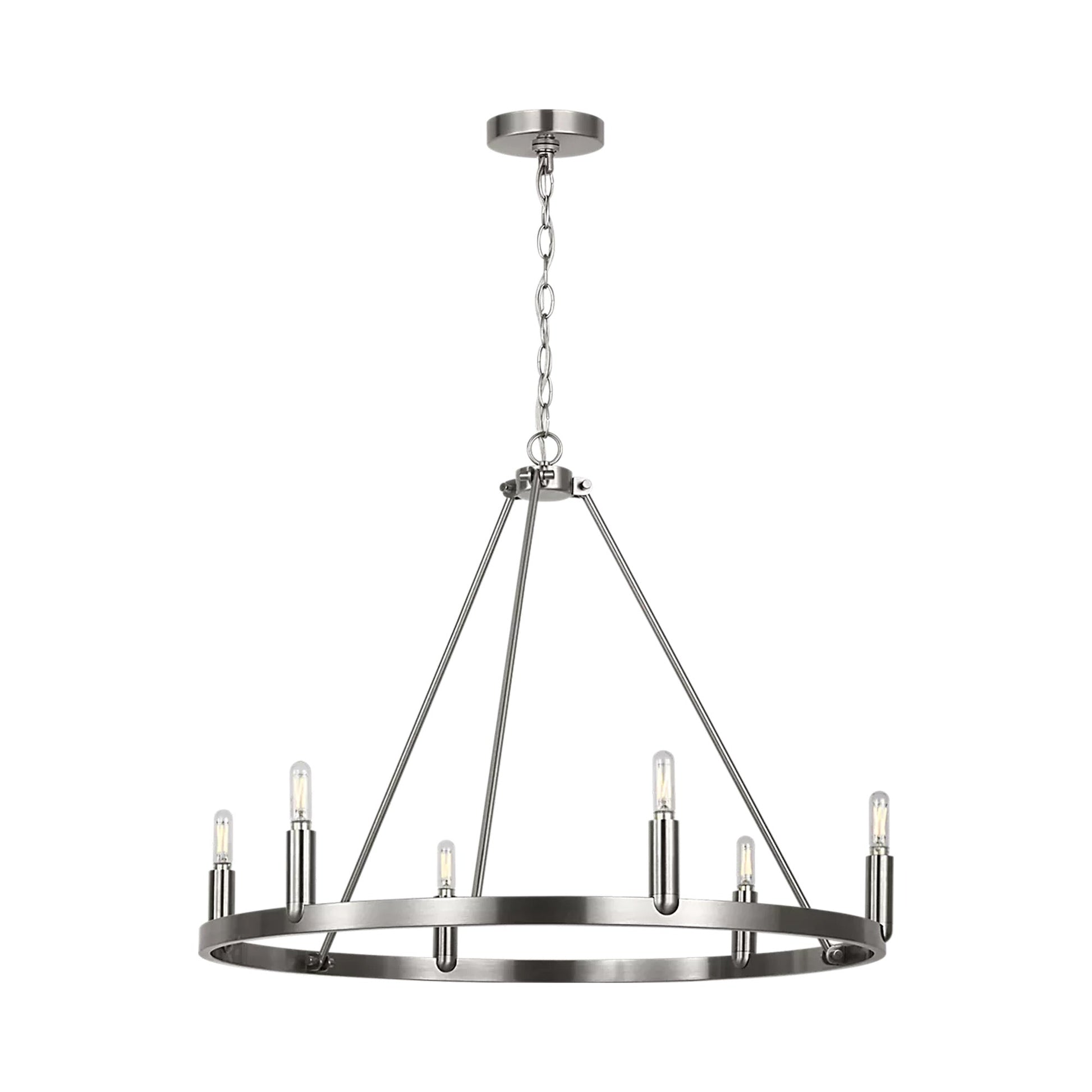 Mirla Chandelier in Brushed Nickel.