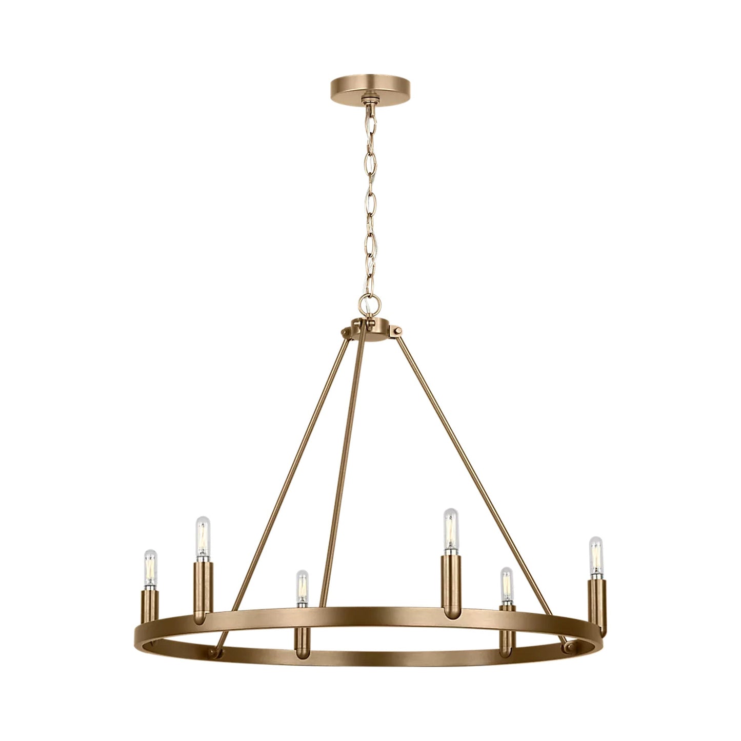 Mirla Chandelier in Satin Brass.