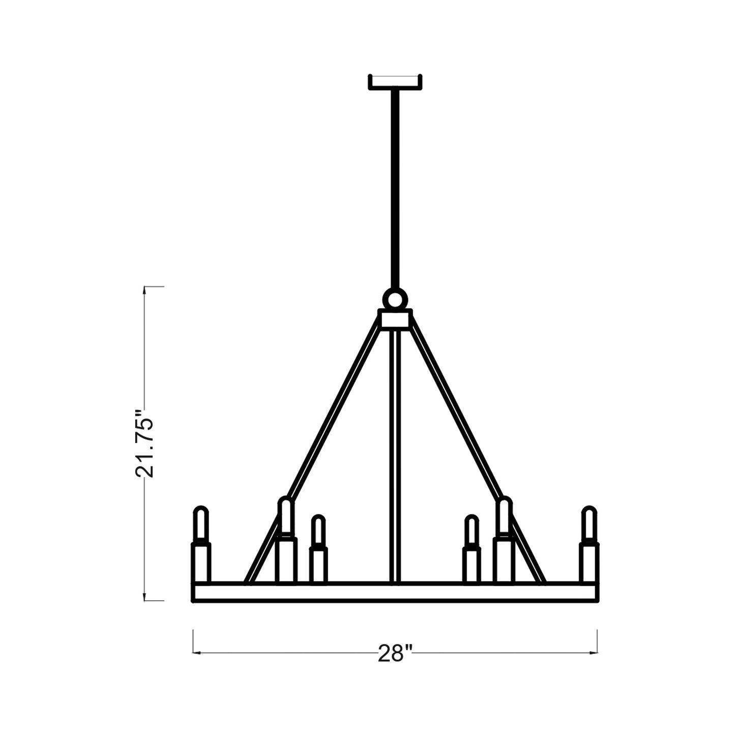 Mirla Chandelier - line drawing.