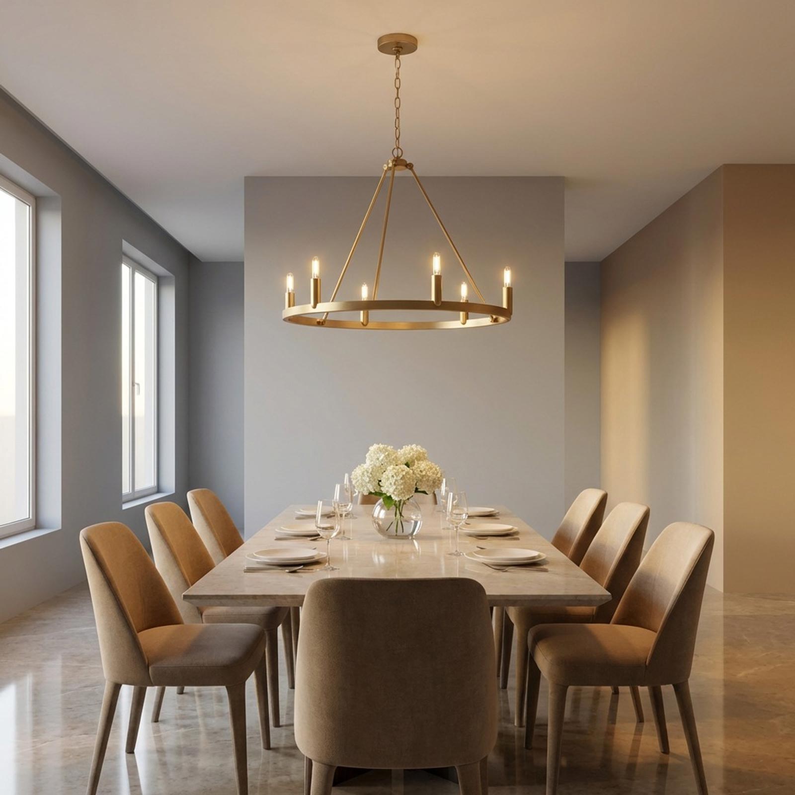 Mirla Chandelier in dining room.