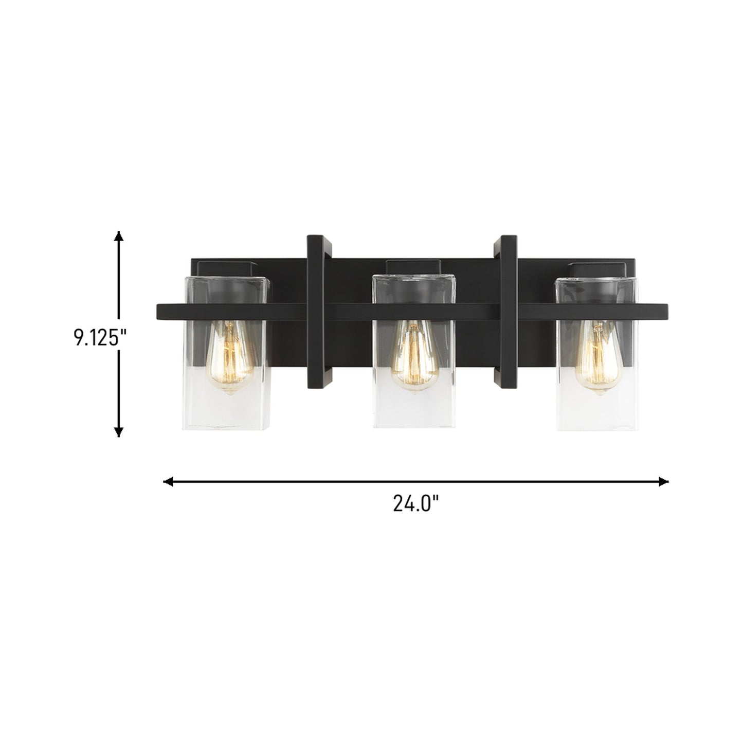 Mitte Bath Wall Light - line drawing.