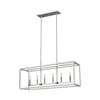 Moffet Street Linear Pendant Light in Brushed Nickel (6-Light).