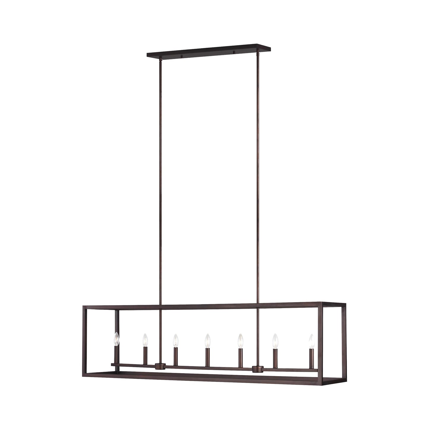 Moffet Street Linear Pendant Light in Bronze (7-Light).