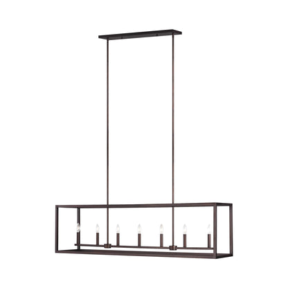 Moffet Street Linear Pendant Light in Bronze (7-Light).