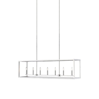 Moffet Street Linear Pendant Light in Brushed Nickel (7-Light).