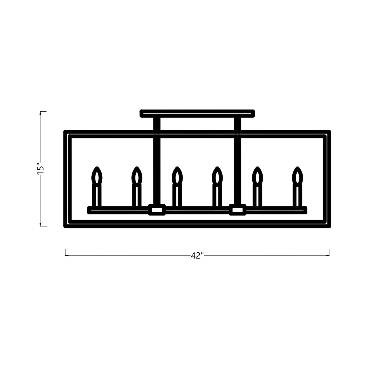 Moffet Street Linear Pendant Light - line drawing.