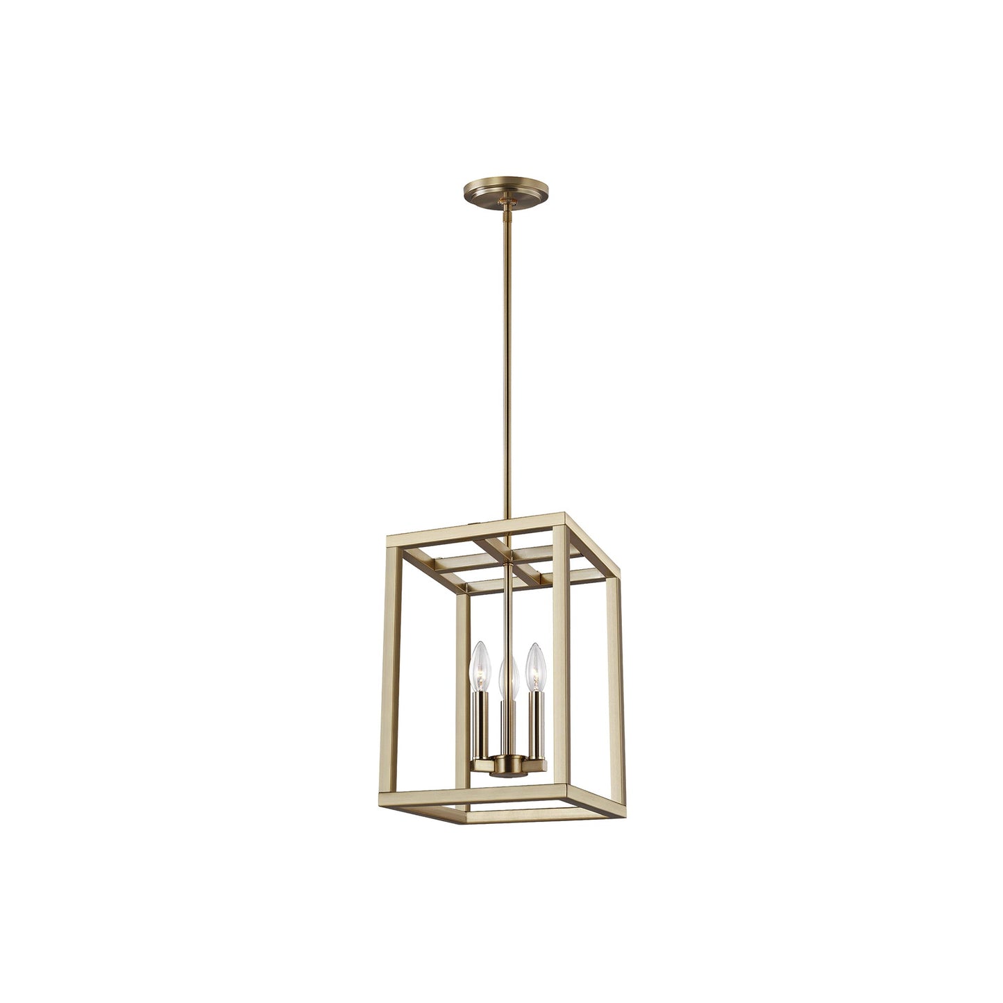 Moffet Street Pendant Light in Satin Brass (Small).