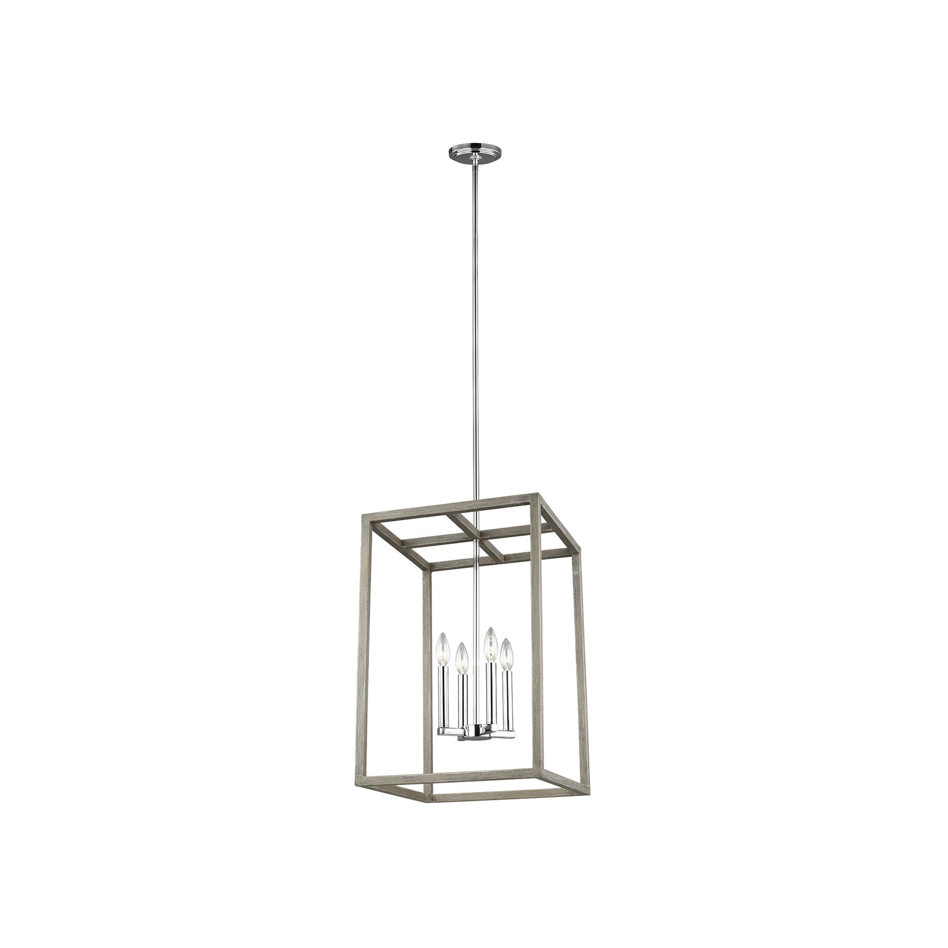 Moffet Street Pendant Light in Washed Pine (Medium).