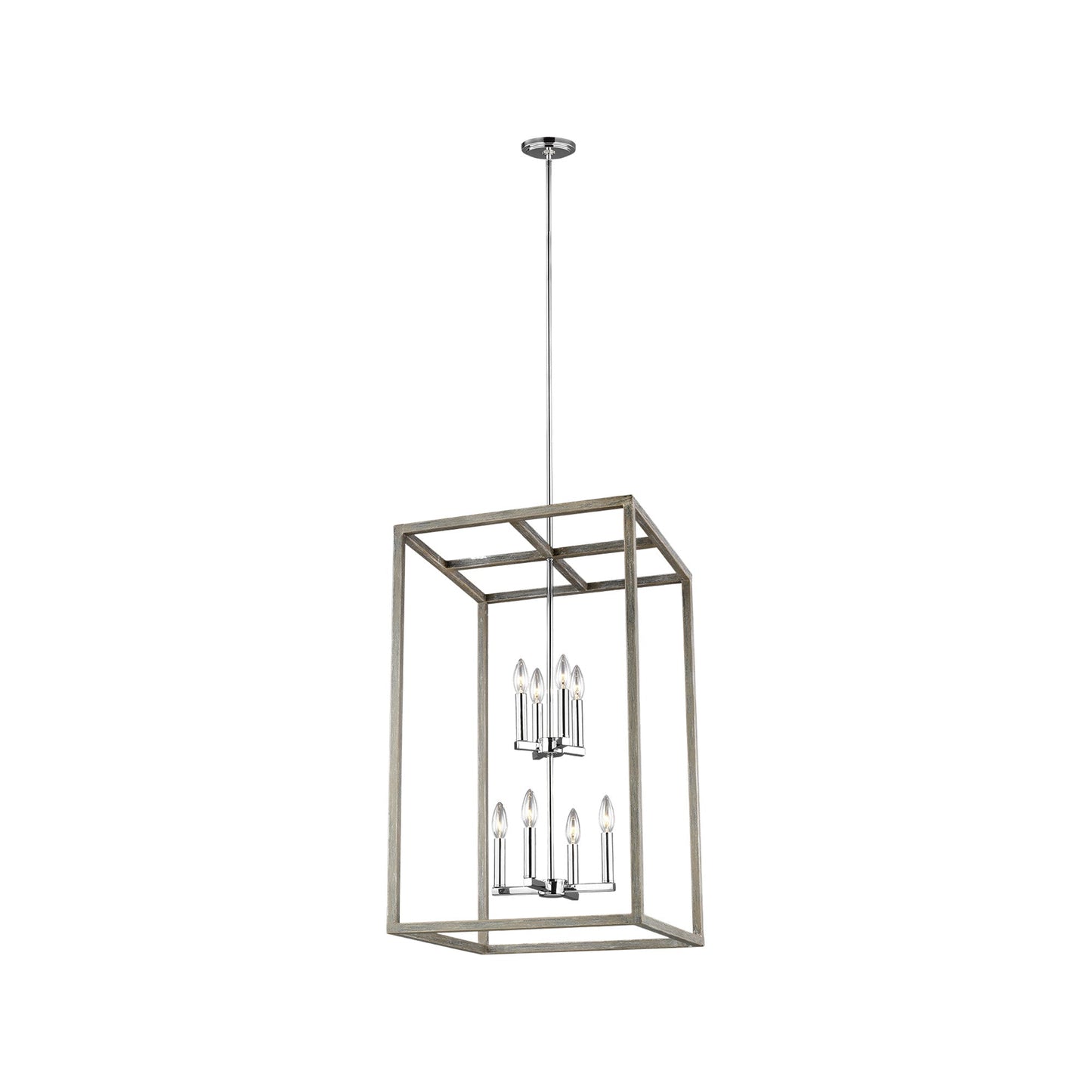 Moffet Street Pendant Light in Washed Pine (Large).