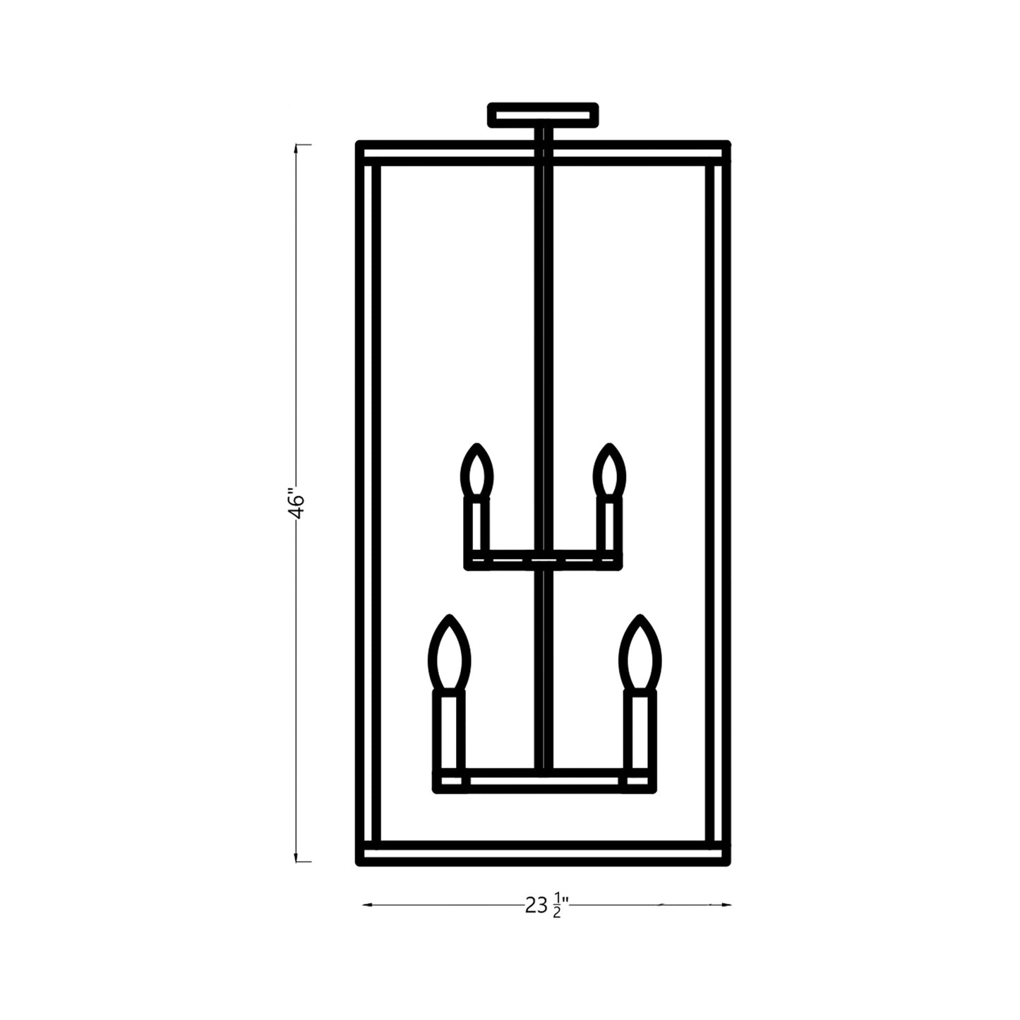 Moffet Street Pendant Light - line drawing.