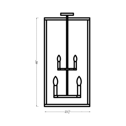 Moffet Street Pendant Light - line drawing.
