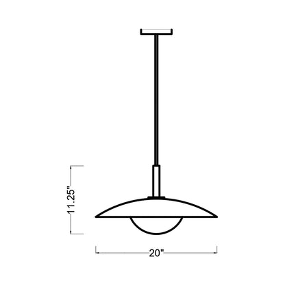 Mont Pendant Light - line drawing.