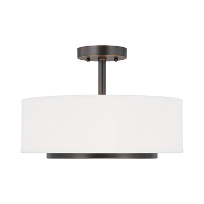 Nance Semi-Flush Convertible Pendant Light in Bronze.