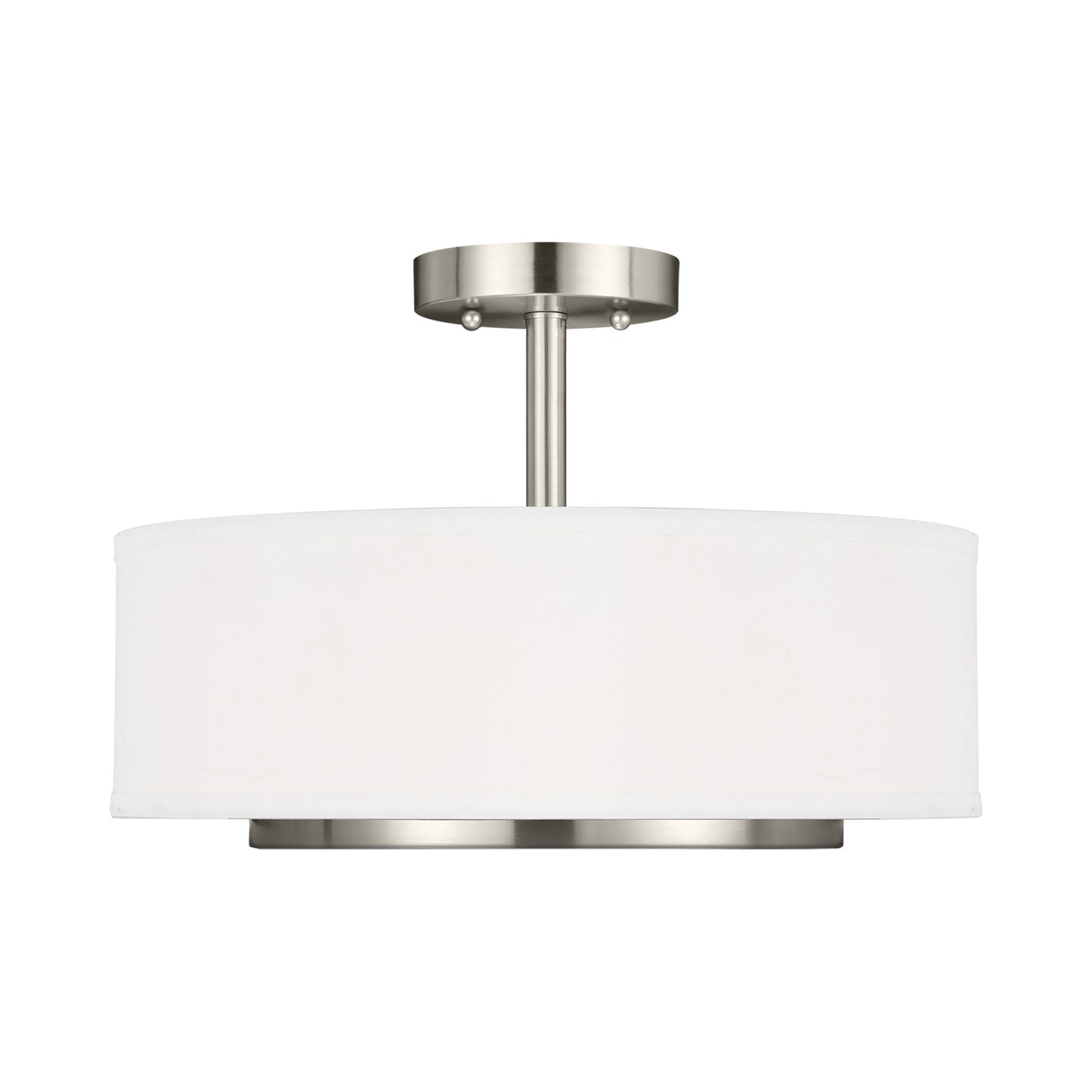 Nance Semi-Flush Convertible Pendant Light in Brushed Nickel.