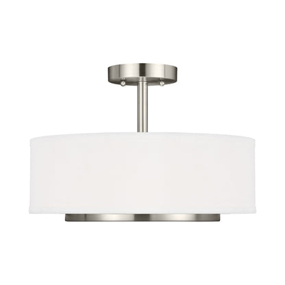 Nance Semi-Flush Convertible Pendant Light in Brushed Nickel.