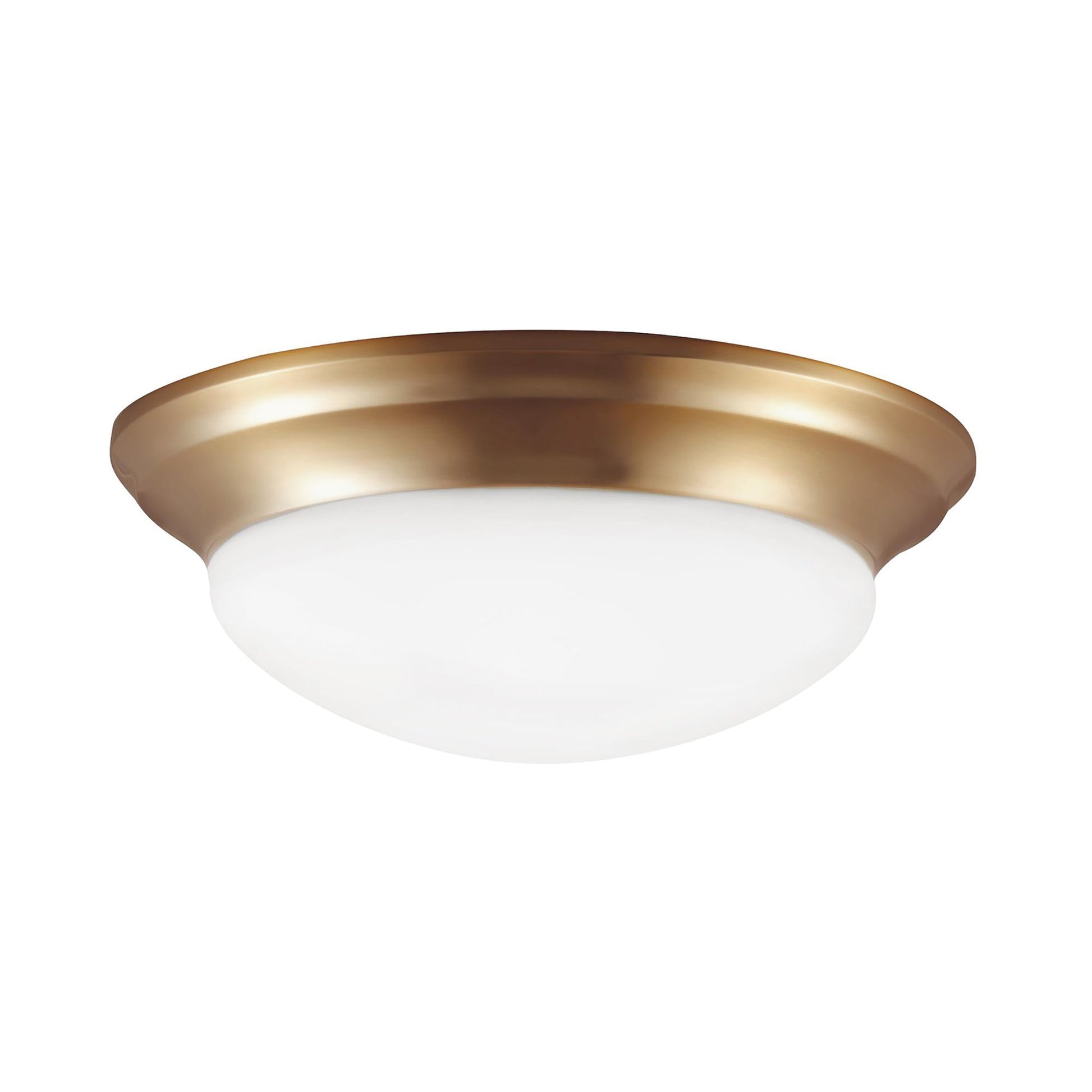 Nash Flush Mount Ceiling Light in Satin Brass (1-Light).