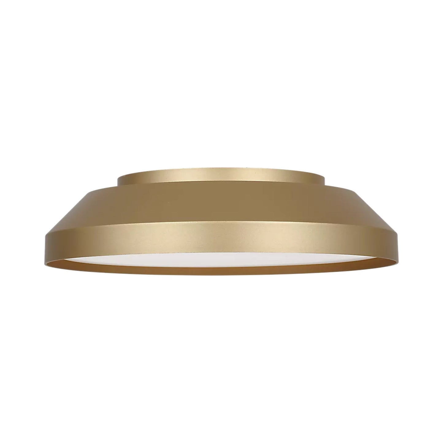 Nevado LED Flush Mount Ceiling Light in Satin Brass.