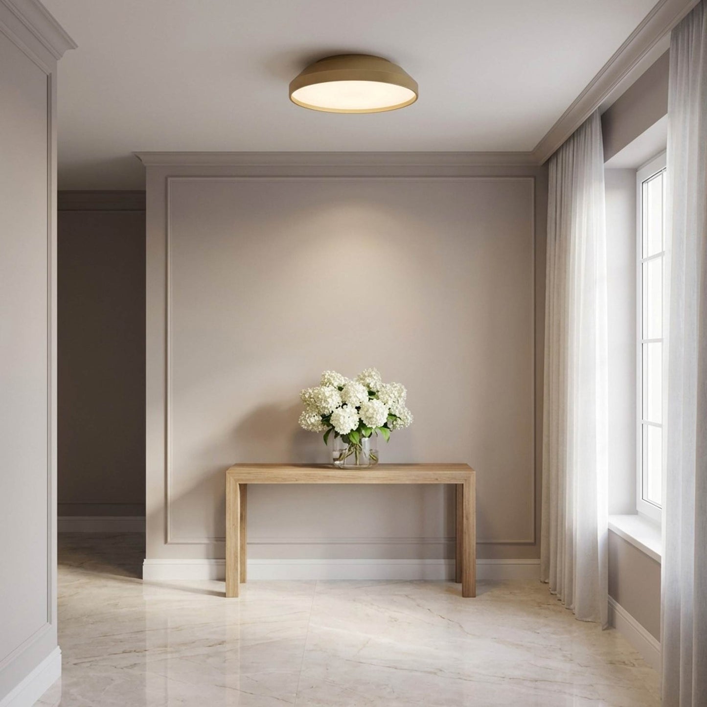 Nevado LED Flush Mount Ceiling Light in living room.