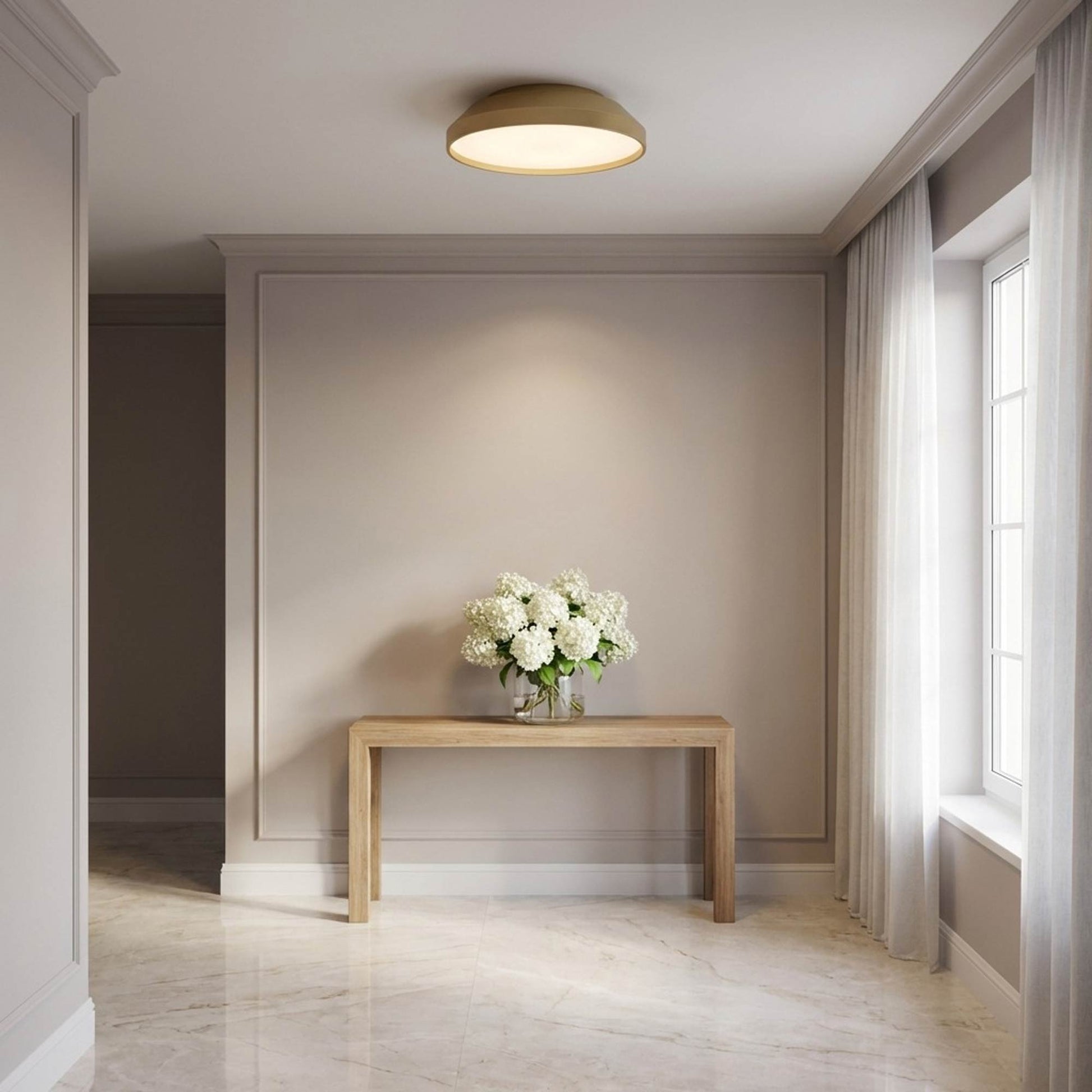 Nevado LED Flush Mount Ceiling Light in living room.