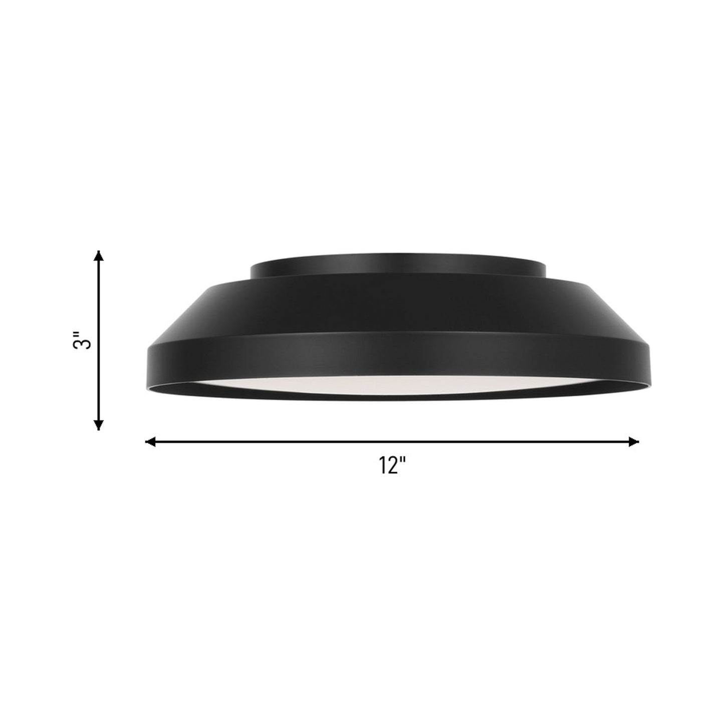 Nevado LED Flush Mount Ceiling Light - line drawing.