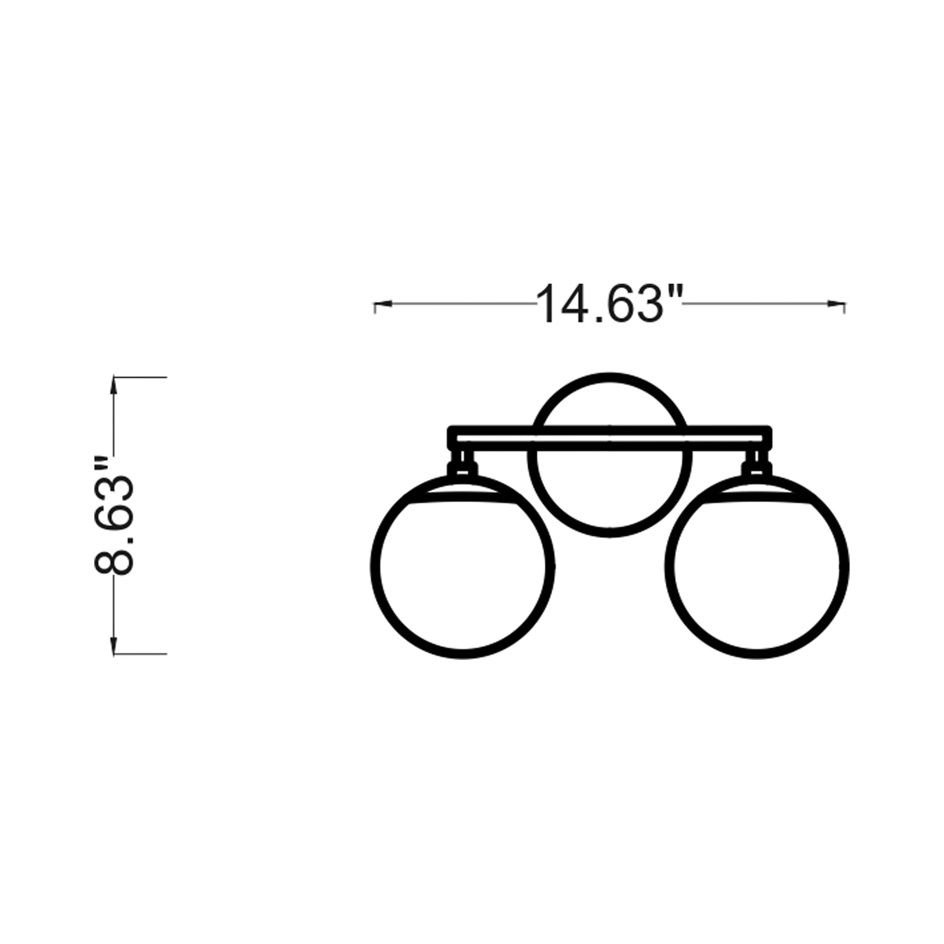 Nube Bath Vanity Light - line drawing.