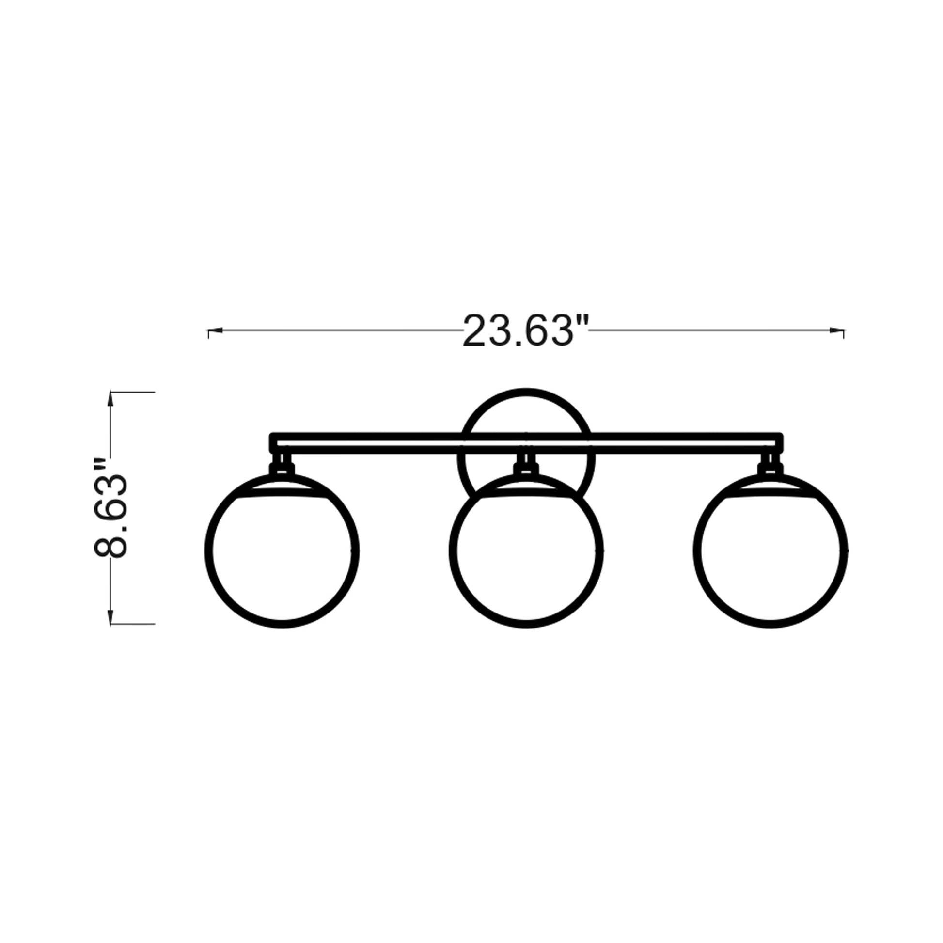 Nube Bath Vanity Light - line drawing.