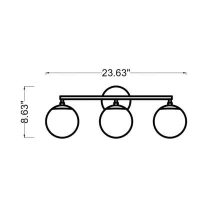 Nube Bath Vanity Light - line drawing.